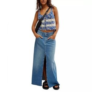 Free People Kiana Floral Print Eyelet Lace Sleeveless Cotton Top size medium